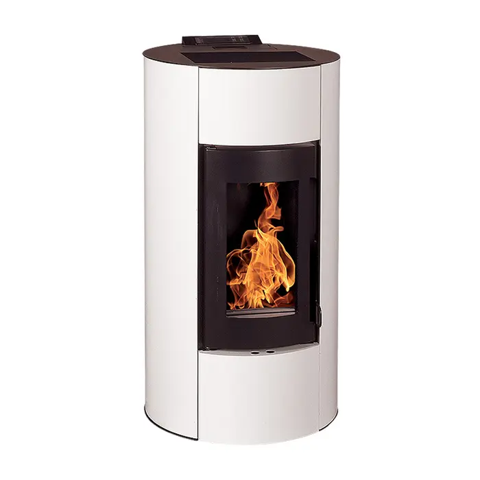 Photo Poêle à granule étanche gamme Premium Interstoves Angelina 9 Kw Blanc