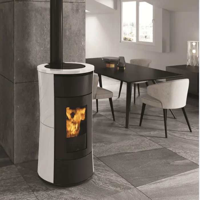 Photo Poêle à granule référence Cheri Evo 9 Kw Blanc